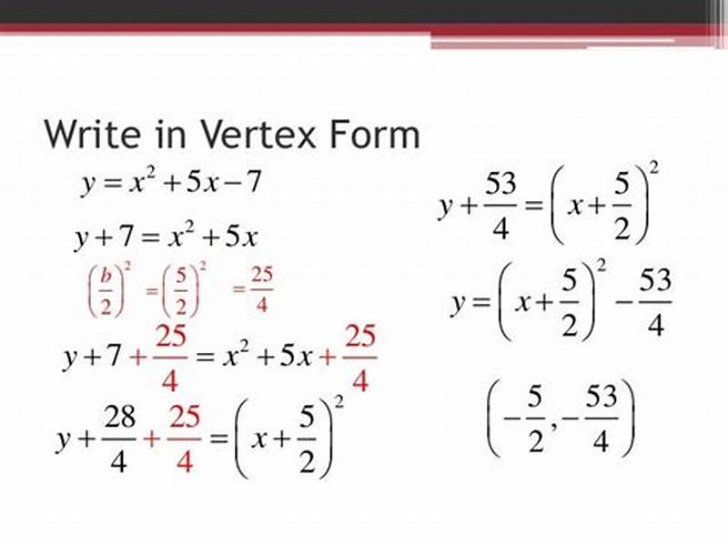 How To Write In Vertex Form