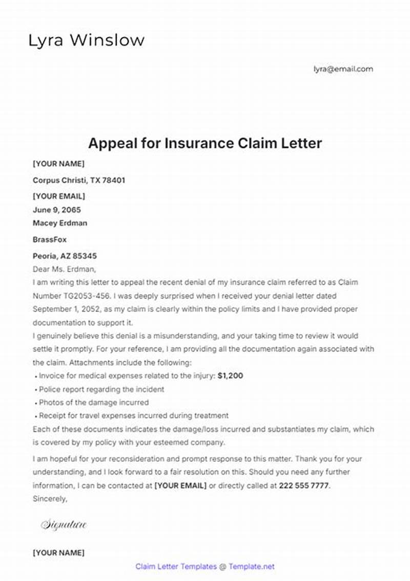 How To Write Insurance Claim Letter