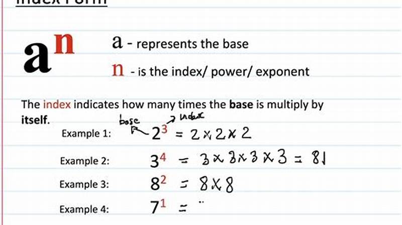 How To Write Numbers In Index Form