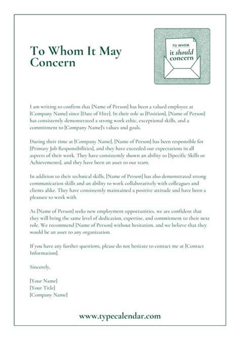 How To Write To Whom It May Concern Letter Template
