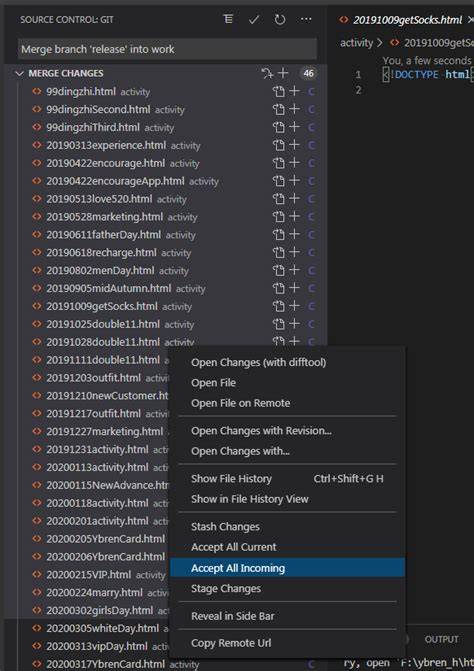 How can I accept all current changes in VSCode at once