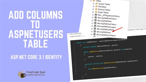 How can I change the table names when using ASPNET Identity