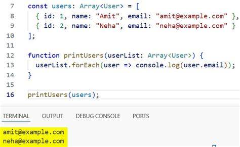 How can I define an interface for an array of objects