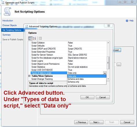 How can I generate an INSERT script for an existing SQL Server table that includes all stored rows
