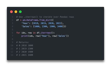 How can I iterate over rows in a Pandas DataFrame