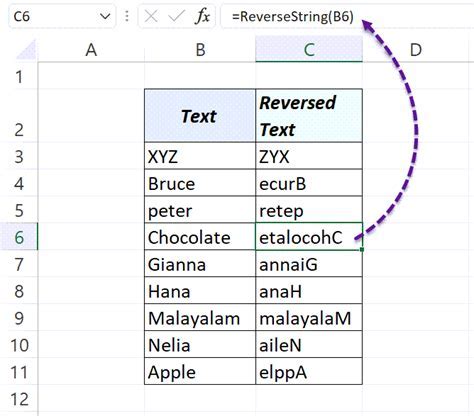 How can I perform a reverse string search in Excel without using VBA