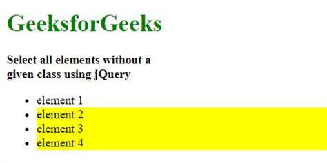 How can I select all elements without a given class in jQuery