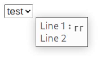 How can I use a carriage return in a HTML tooltip