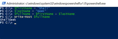 How do I concatenate strings and variables in PowerShell