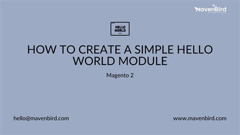 How do I create a simple Hello World module in Magento