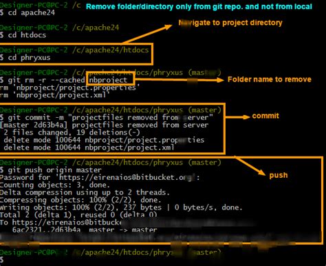 How do I remove a directory from a Git repository