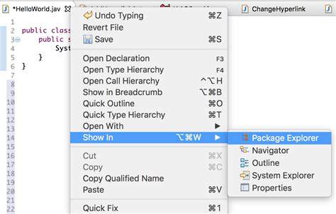 How do I show an open file in eclipse Package Explorer