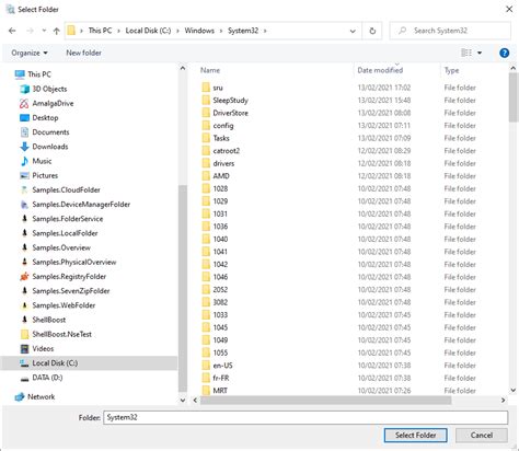 How do I use OpenFileDialog to select a folder
