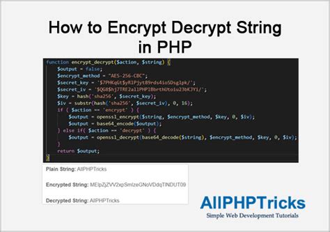 How do you Encrypt and Decrypt a PHP String