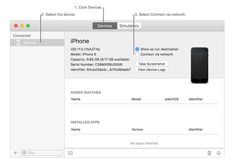 How do you perform wireless debugging in Xcode 9 with iOS 11 Apple TV 4K etc