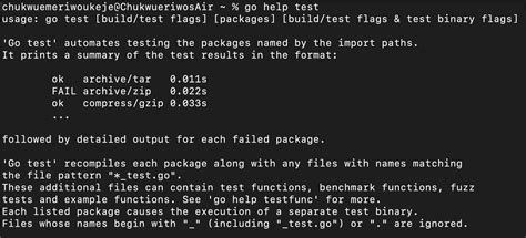 How do you print in a Go test using the testing package