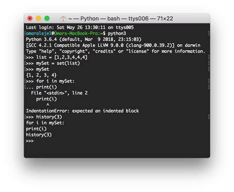 How do you see the entire command history in interactive Python