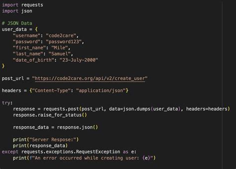 How to POST JSON data with Python Requests
