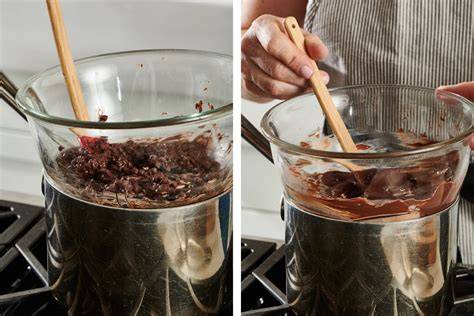 How to Temper Chocolate Using Steam Heat double boiler setup