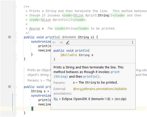 How to add reference to a method parameter in javadoc
