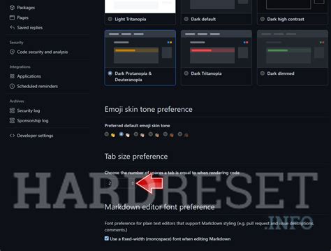 How to change tab size on GitHub