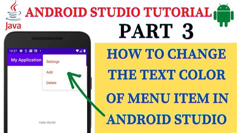 How to change the Text color of Menu item in Android