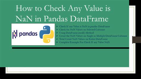 How to check if any value is NaN in a Pandas DataFrame