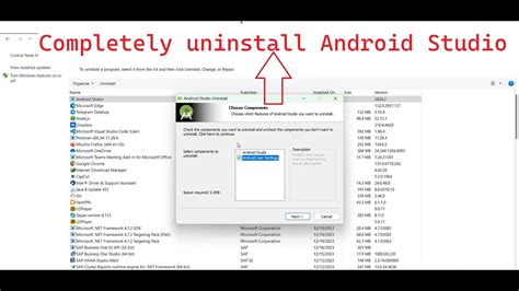 How to completely uninstall Android Studio from windowsv10
