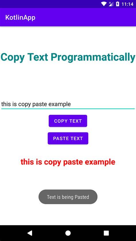 How to copy text programmatically in my Android app