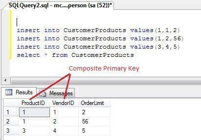 How to create composite primary key in SQL Server 2008