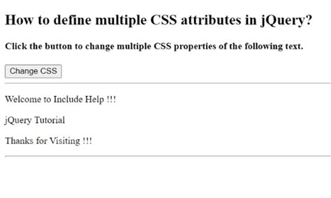 How to define multiple CSS attributes in jQuery