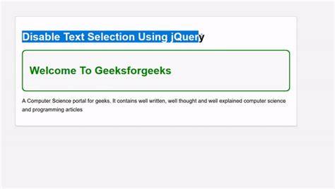 How to disable text selection using jQuery