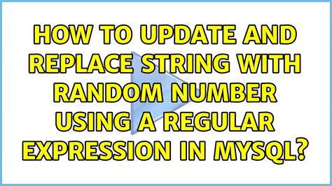 How to do a regular expression replace in MySQL