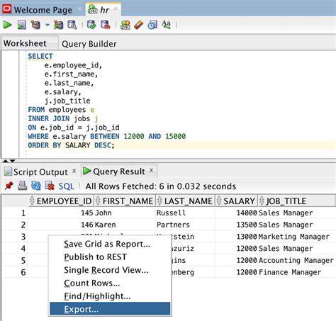 How to export query result to csv in Oracle SQL Developer