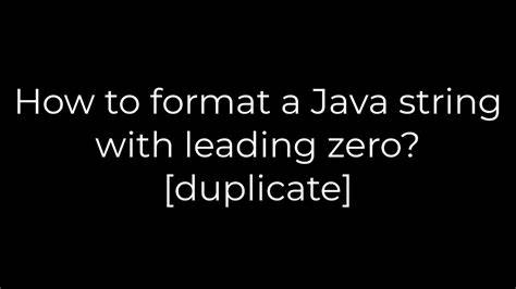 How to format a Java string with leading zero duplicate