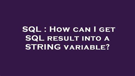 How to get spexecutesql result into a variable