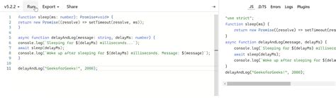 How to implement sleep function in TypeScript