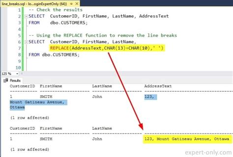 How to insert a line break in a SQL Server VARCHARNVARCHAR string