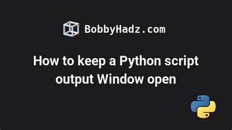 How to keep a Python script output window open