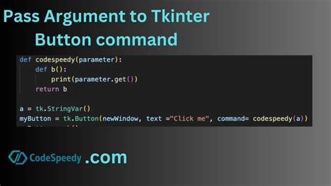 How to pass arguments to a Button command in Tkinter