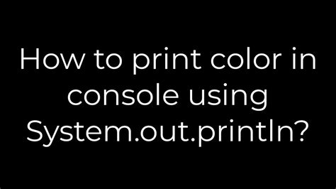 How to print color in console using Systemoutprintln