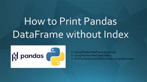 How to print pandas DataFrame without index