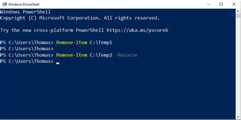How to quietly remove a directory with content in PowerShell