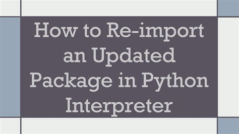 How to re import an updated package while in Python Interpreter duplicate