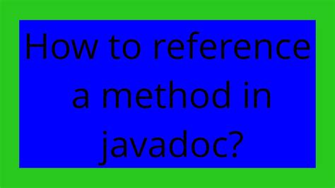 How to reference a method in javadoc