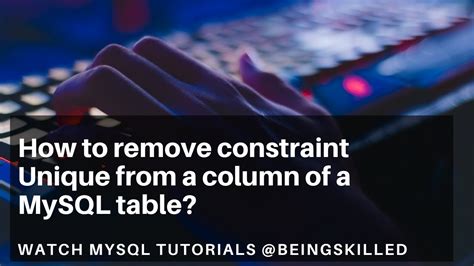 How to remove constraints from my MySQL table