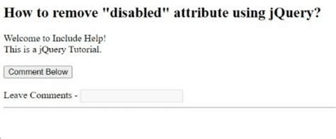 How to remove disabled attribute using jQuery