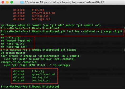 How to remove multiple deleted files in Git repository