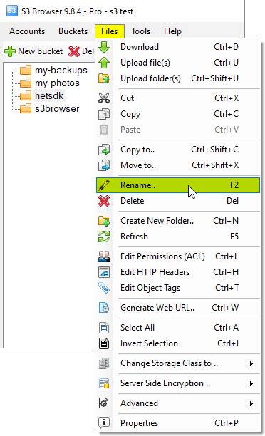 How to rename files and folder in Amazon S3
