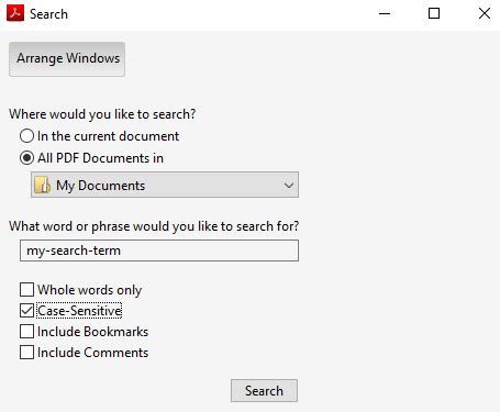 How to search contents of multiple pdf files